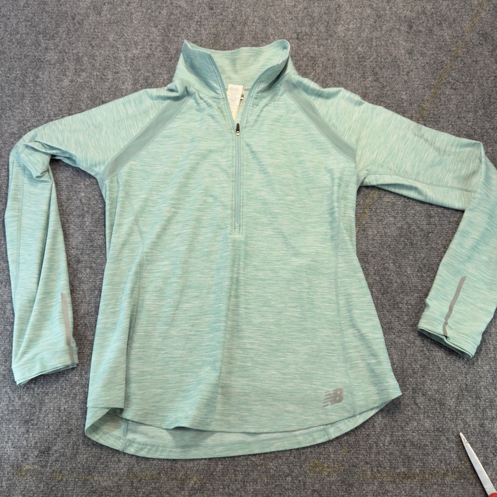 New Balance NB Dry Quarter Zip Pullover Space Dye Teal Size L